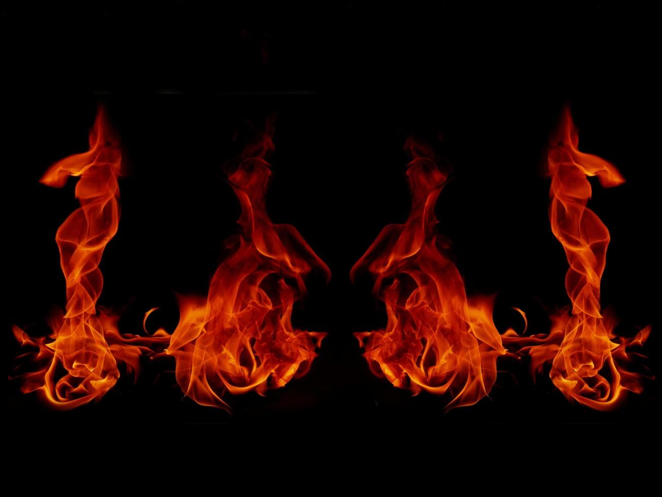 Flame Flame Texture For Strange Shape Fire Background Flame meat that is burned from the stove or from cooking. danger feeling abstract black background Suitable for banners or advertisements. photo