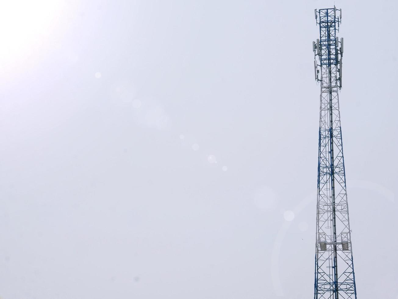 Telephone towers used to broadcast signals at dusk. photo