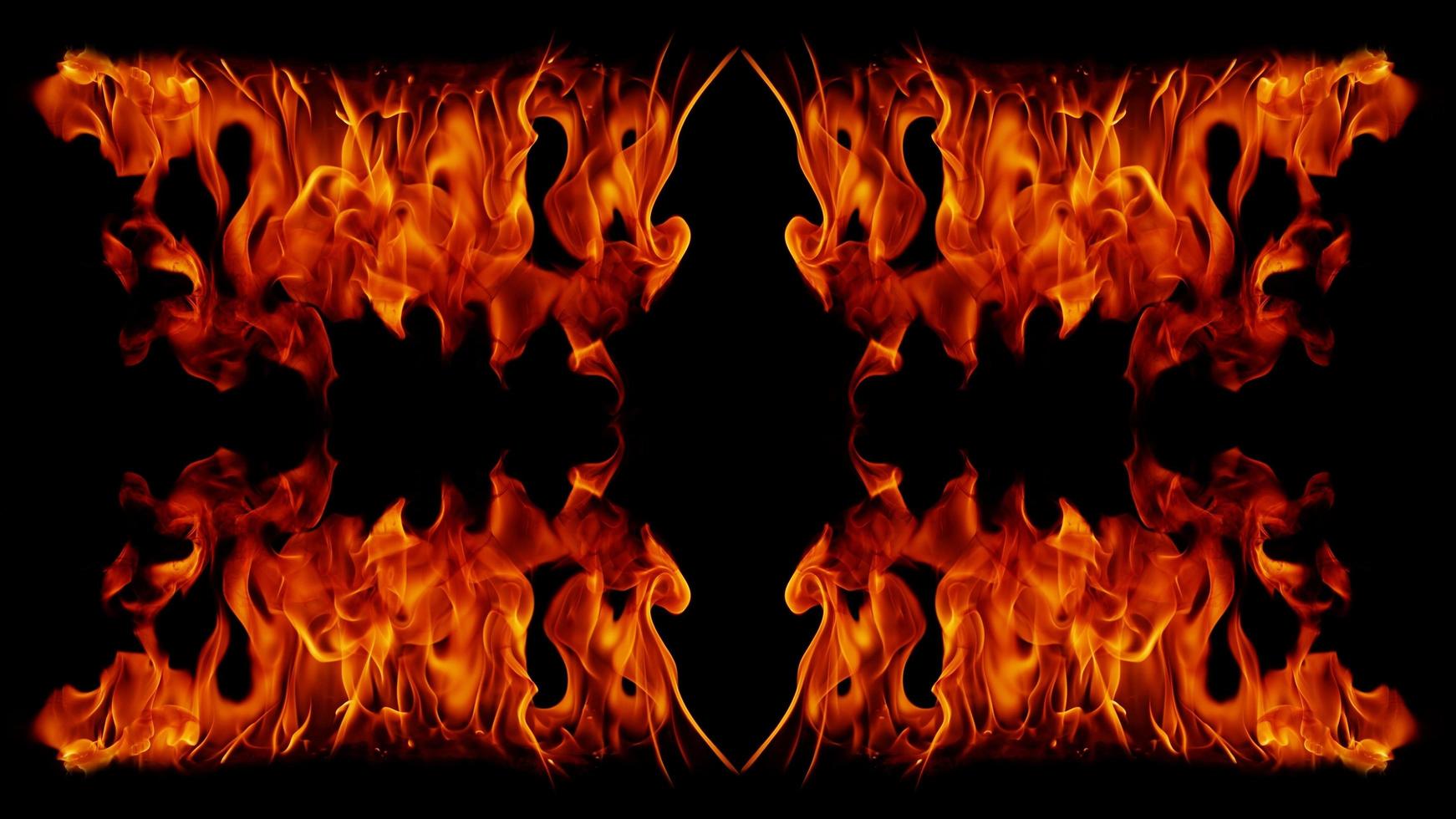 Flame Flame Texture For Strange Shape Fire Background Flame meat that is burned from the stove or from cooking. danger feeling abstract black background Suitable for banners or advertisements. photo
