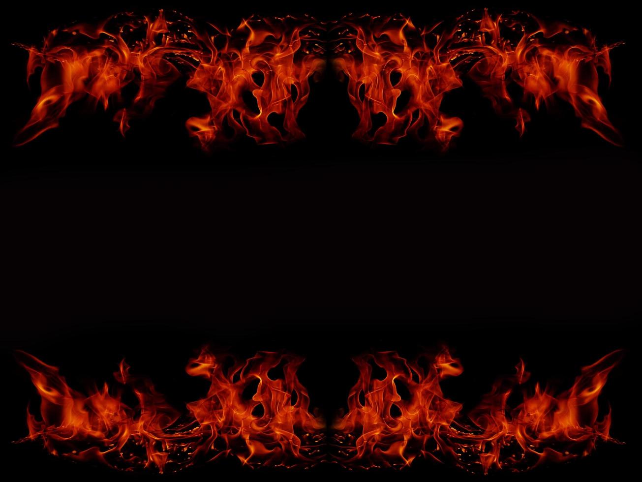 Flame Flame Texture For Strange Shape Fire Background Flame meat that is burned from the stove or from cooking. danger feeling abstract black background Suitable for banners or advertisements. photo