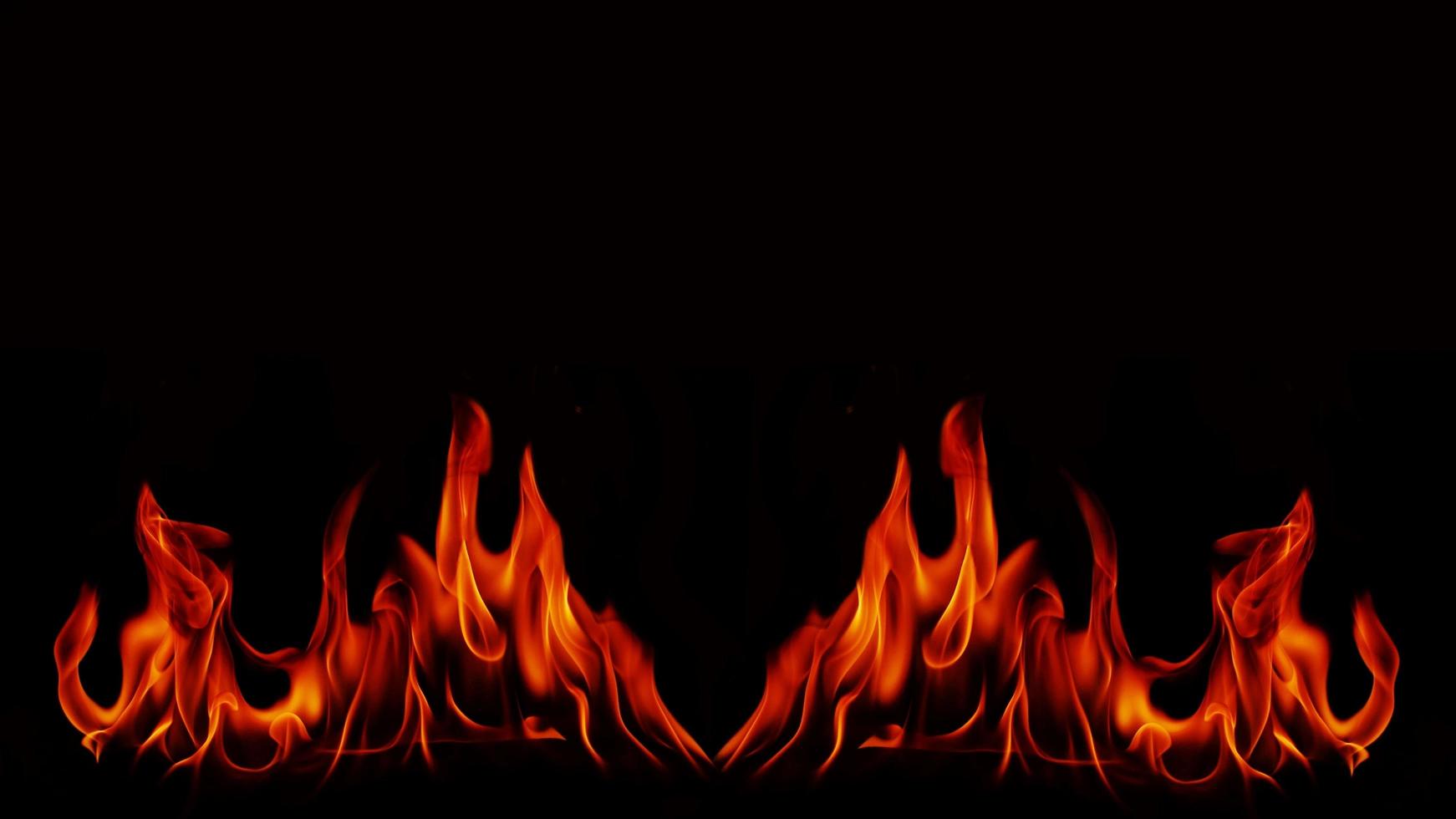 Flame Flame Texture For Strange Shape Fire Background Flame meat that is burned from the stove or from cooking. danger feeling abstract black background Suitable for banners or advertisements. photo