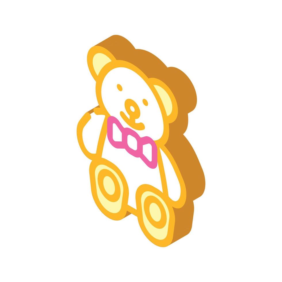 toy teddy bear isometric icon vector illustration