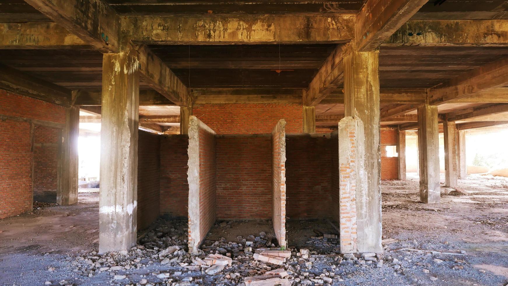 Abandoned old buildings Error and irresponsibility of engineer photo