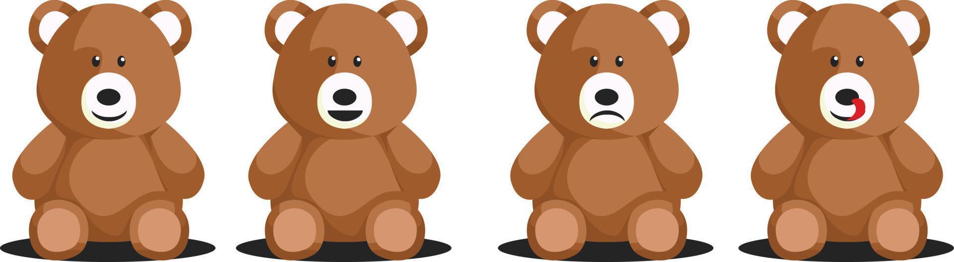 bear cartoon illustration vector with various expressions