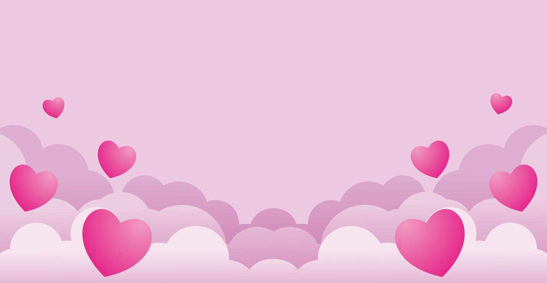 ilustración vectorial de fondo rosa con decoración de corazón vector