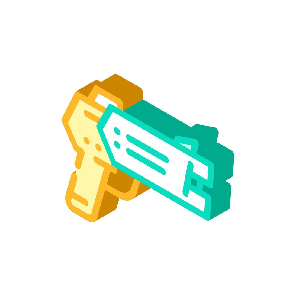 stun gun protest meeting isometric icon vector illustration