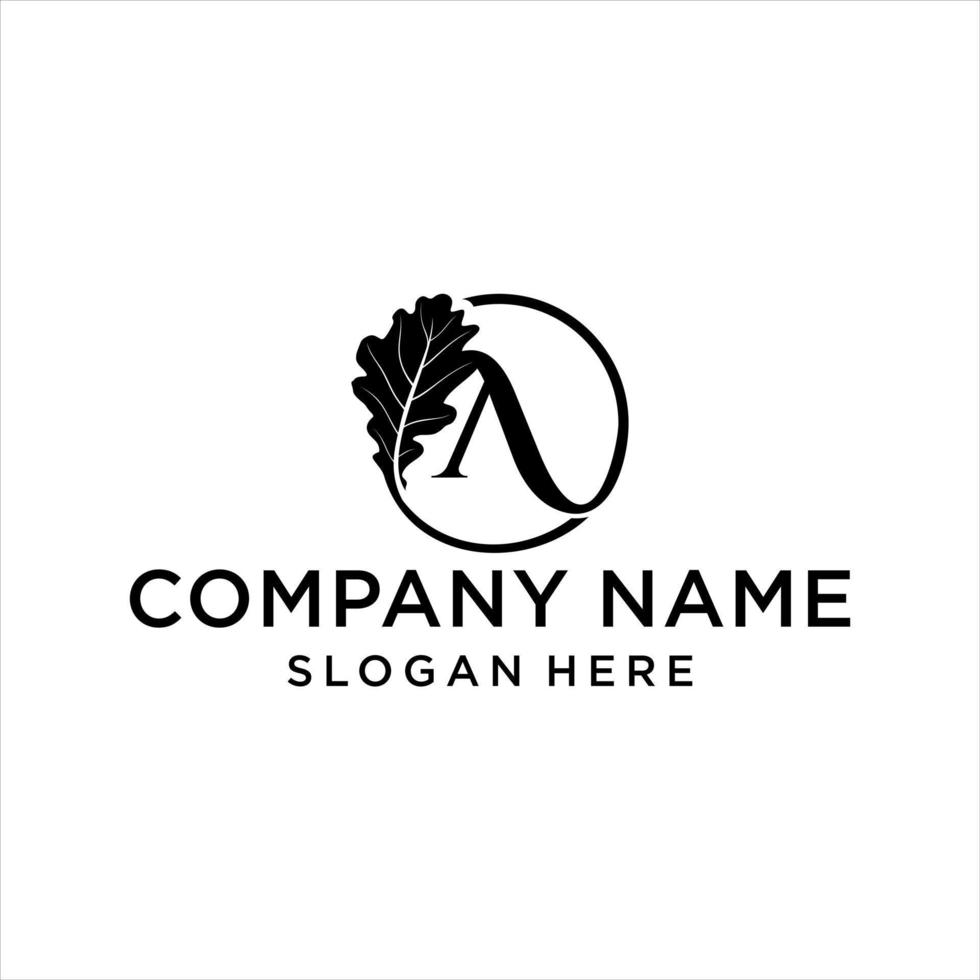 Oak letter A logo designs vector