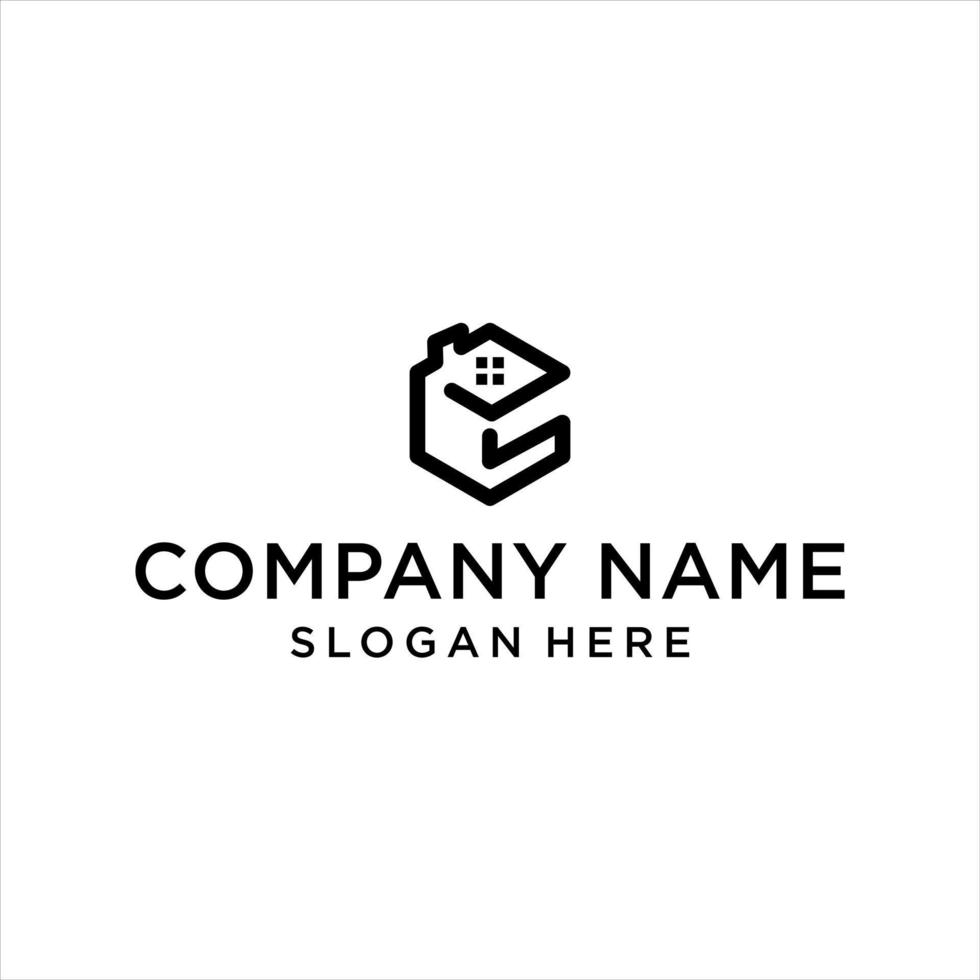 E S home logo design vector