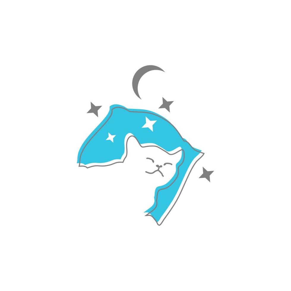 cat sleep logo designs vector