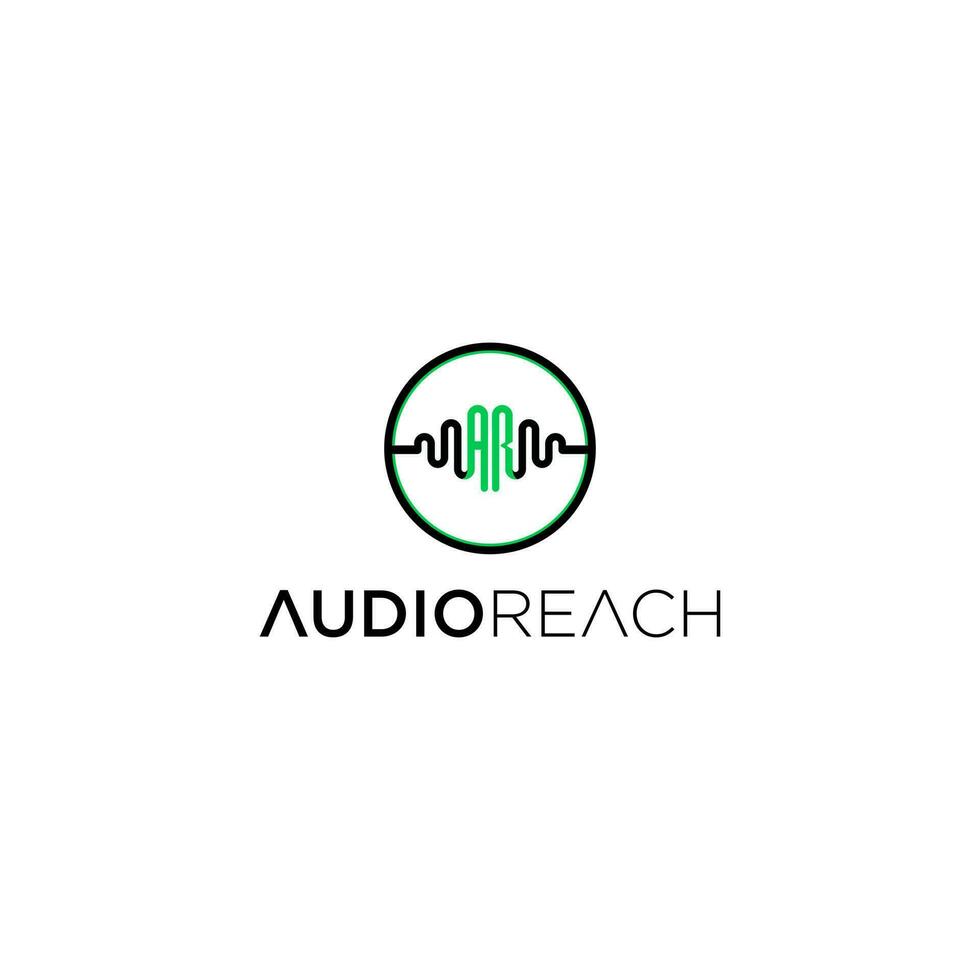 AR audio logo design template vector