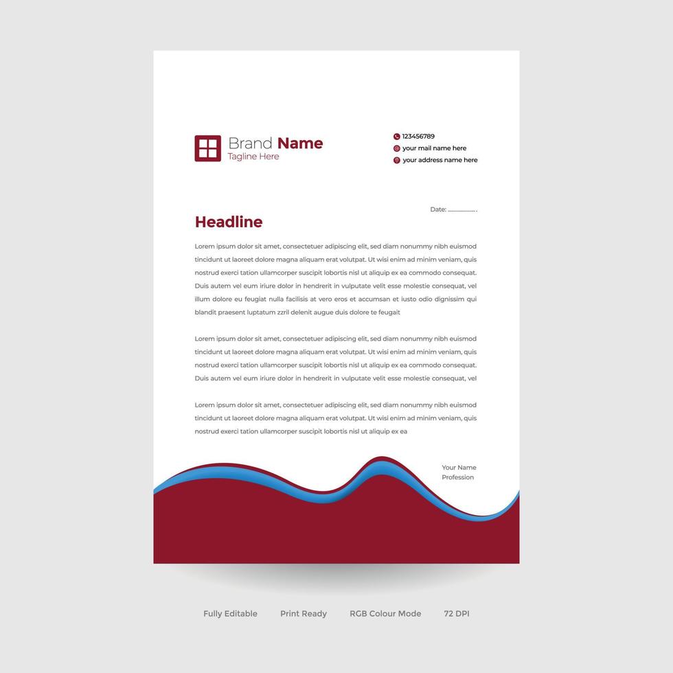 Corporate letterhead design template vector