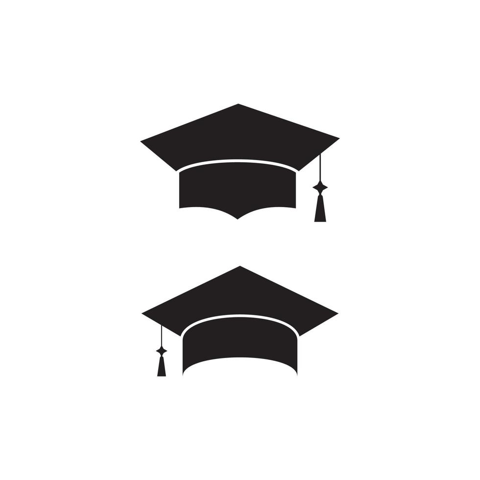 Diseño de ilustración de vector de logotipo de sombrero de graduación