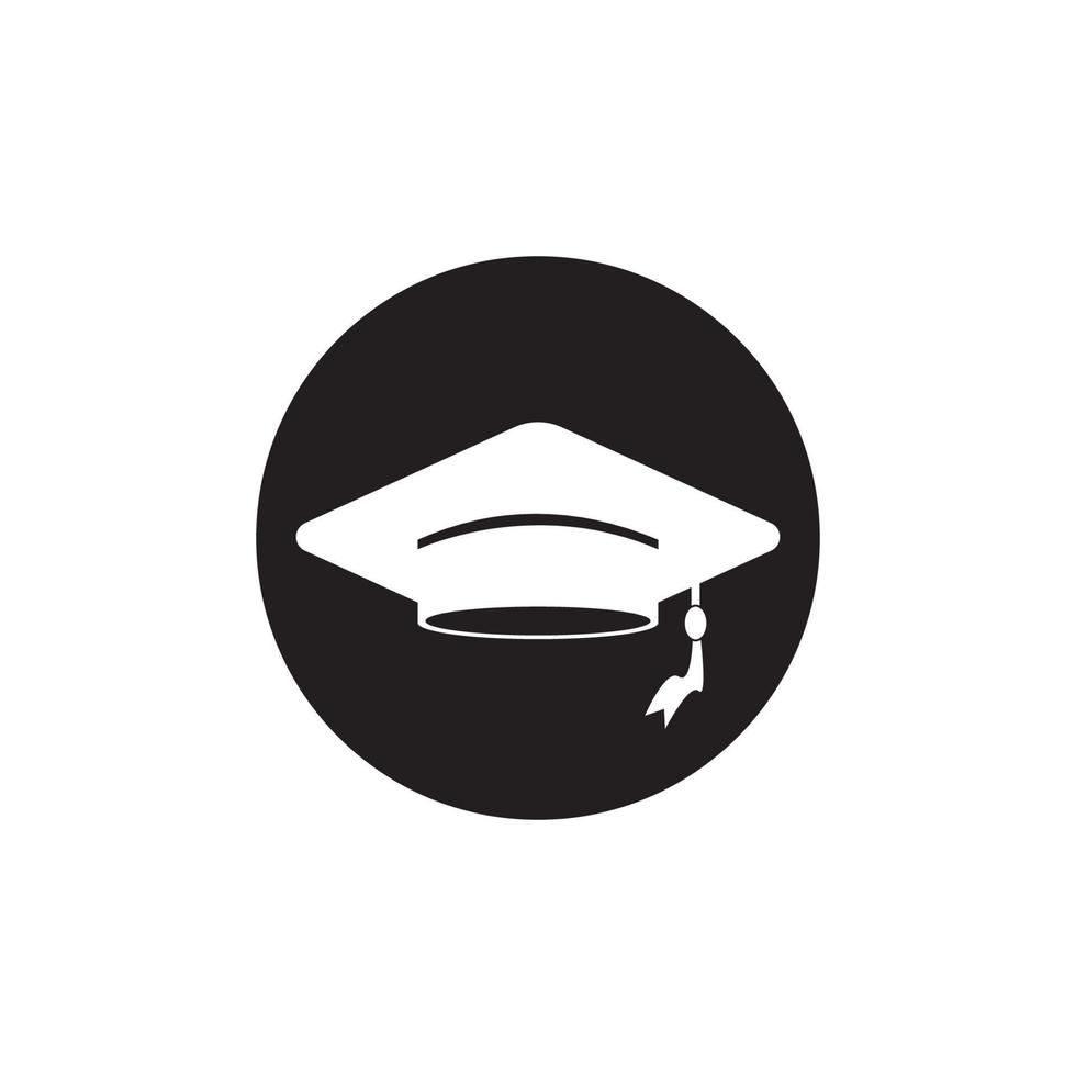 Diseño de ilustración de vector de logotipo de sombrero de graduación