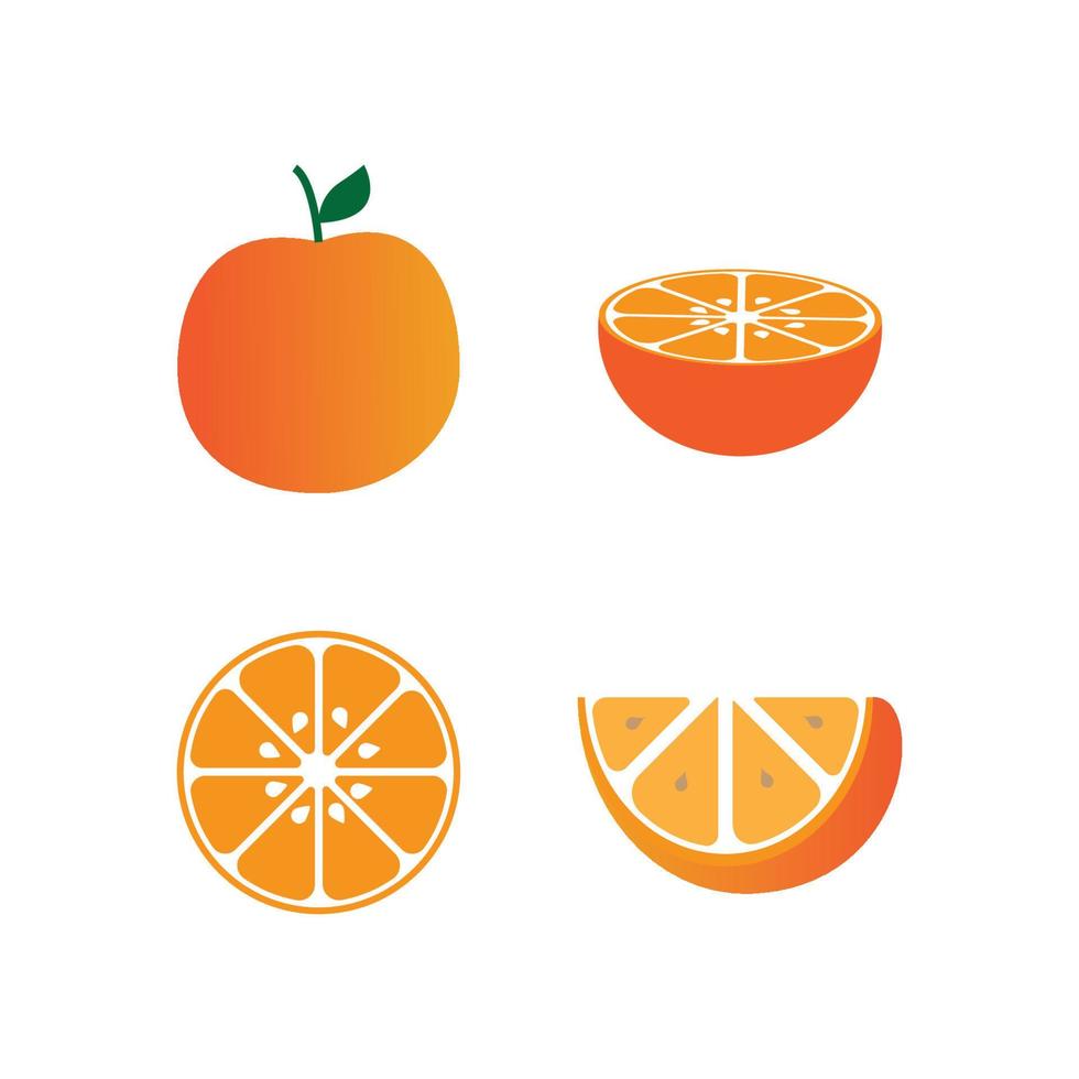 Diseño de ilustración de vector de logotipo de fruta naranja