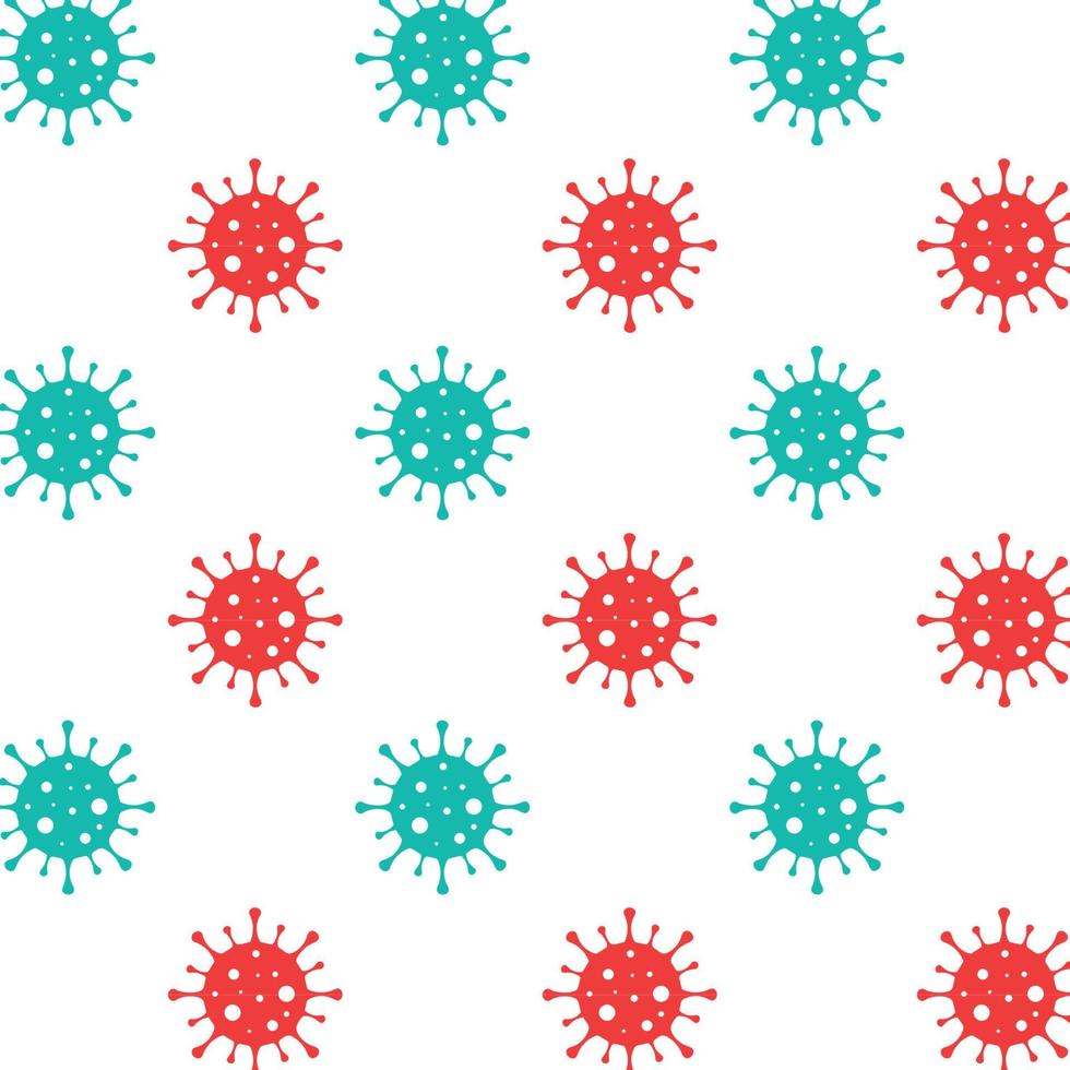 Icon Bacteria and microbes, pathogens, cell cancer, microbes, viruses, fungi. Seamless pattern. vector