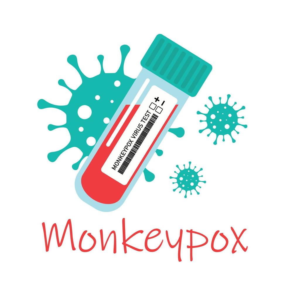 Blood sample tube for Monkeypox virus test. vector