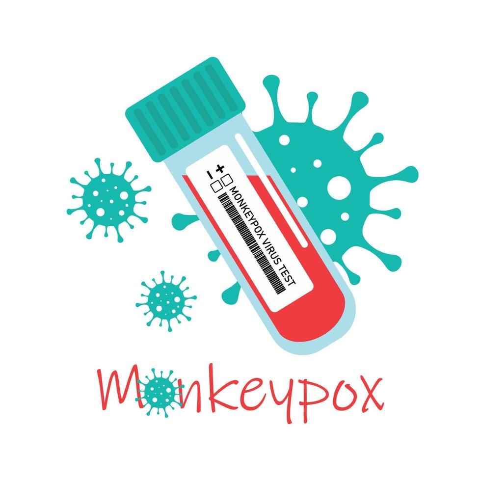 Blood sample tube for Monkeypox virus test. vector