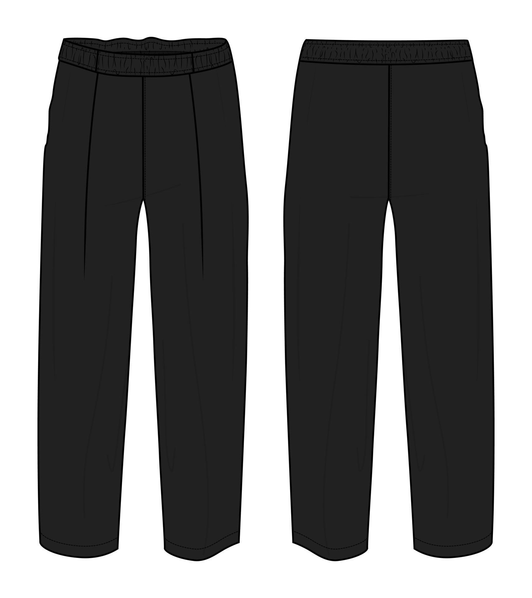 Regular fit pajama pant technical fashion flat sketch vector ...