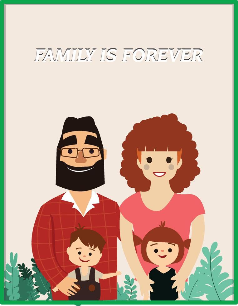 familia imagen banner padres hijos iconos vector