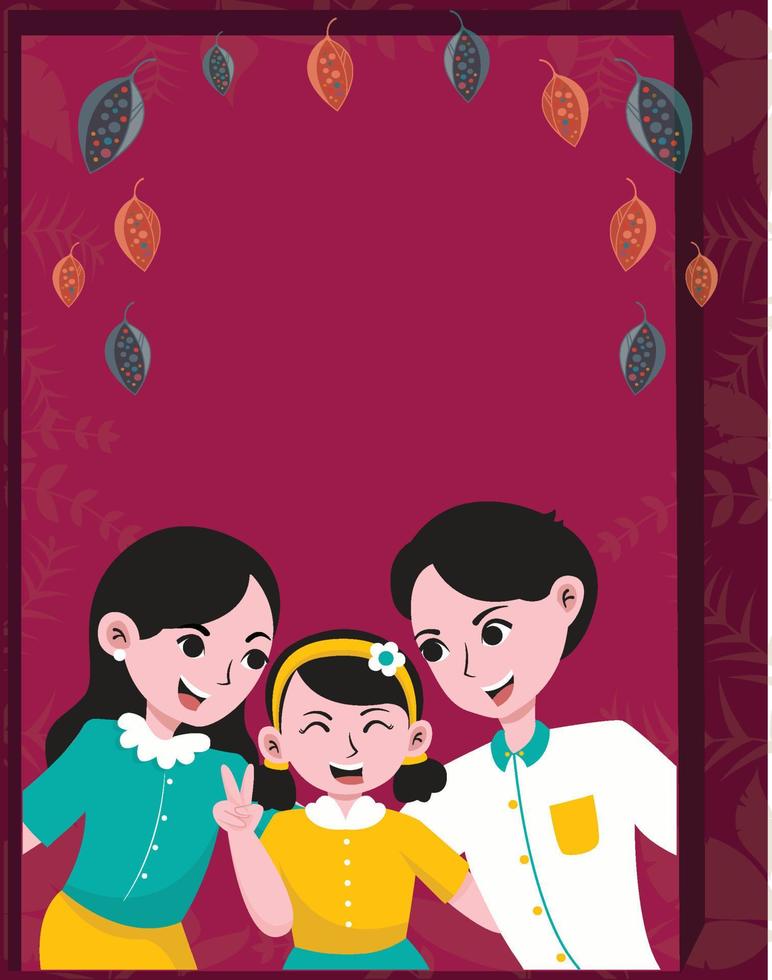 Frame with family picture icon vector