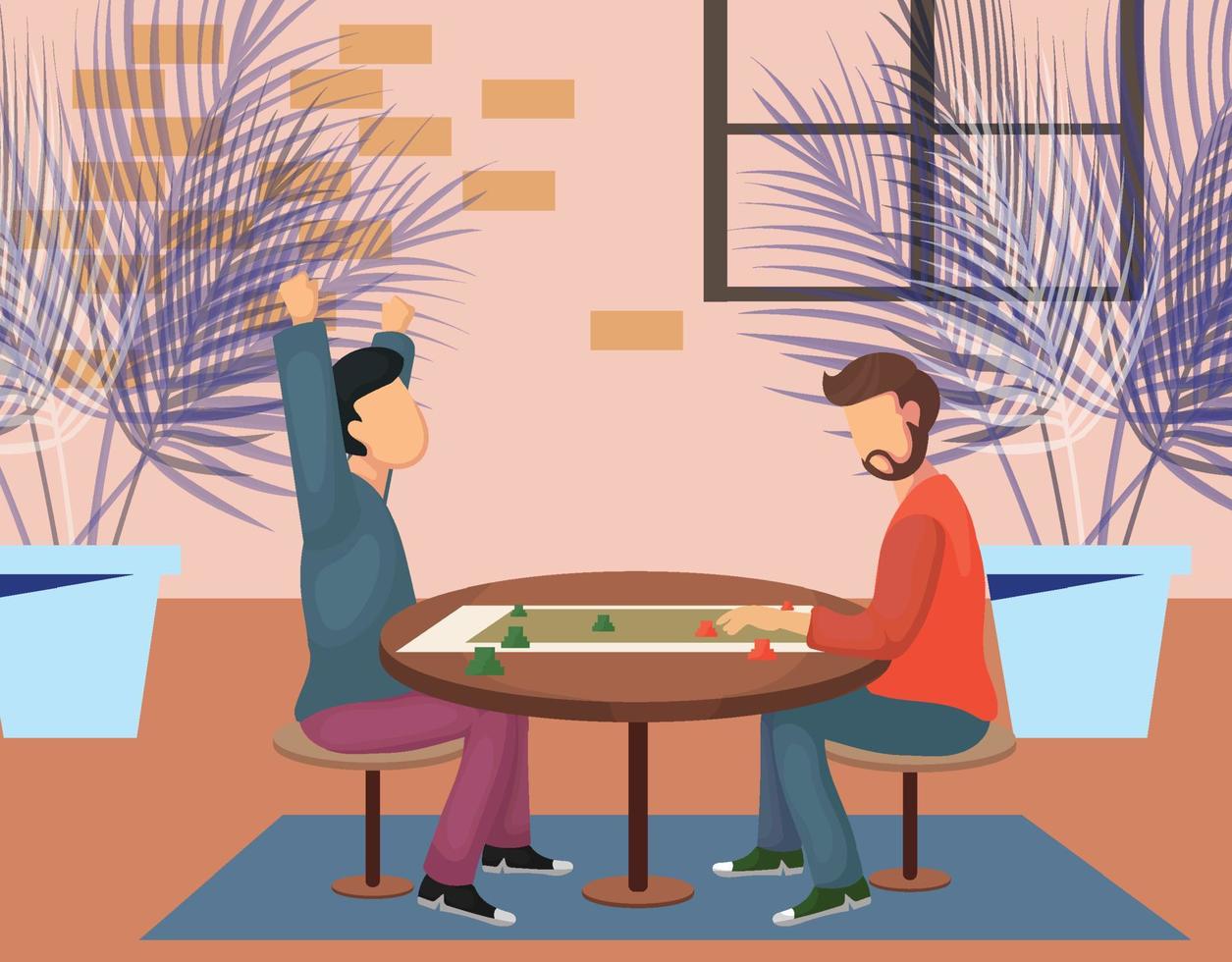 Father and son playing chess vector