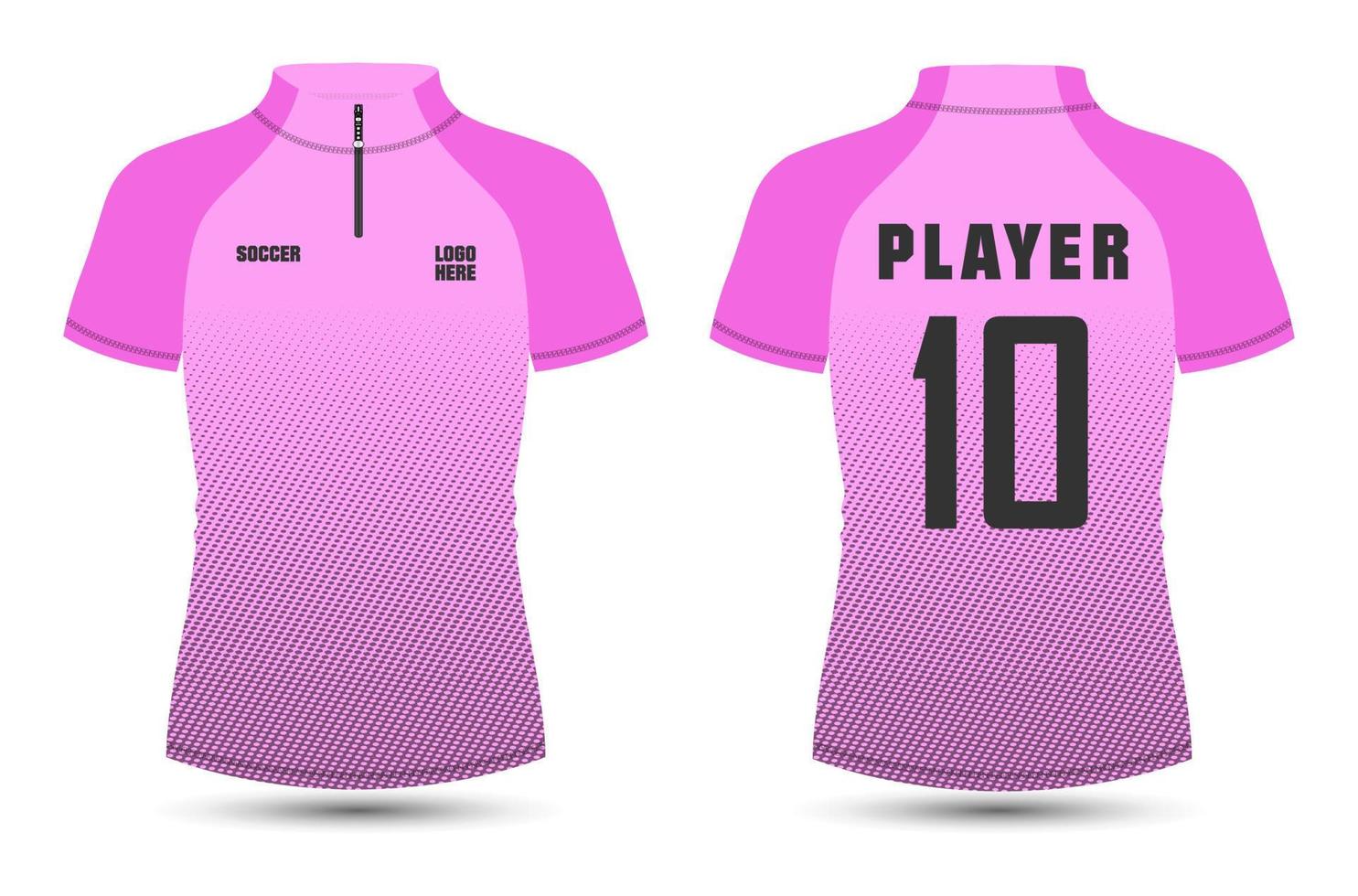 Short sleeve with short zip soccer cycling jersey Technical Flat sketch Vector Illustration template