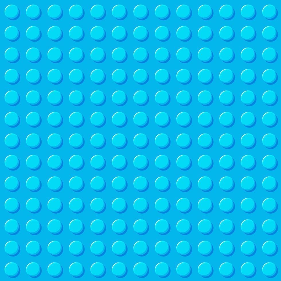 Block plastic toys seamless pattern. Blue background. Designer. Vector cartoon illustration.