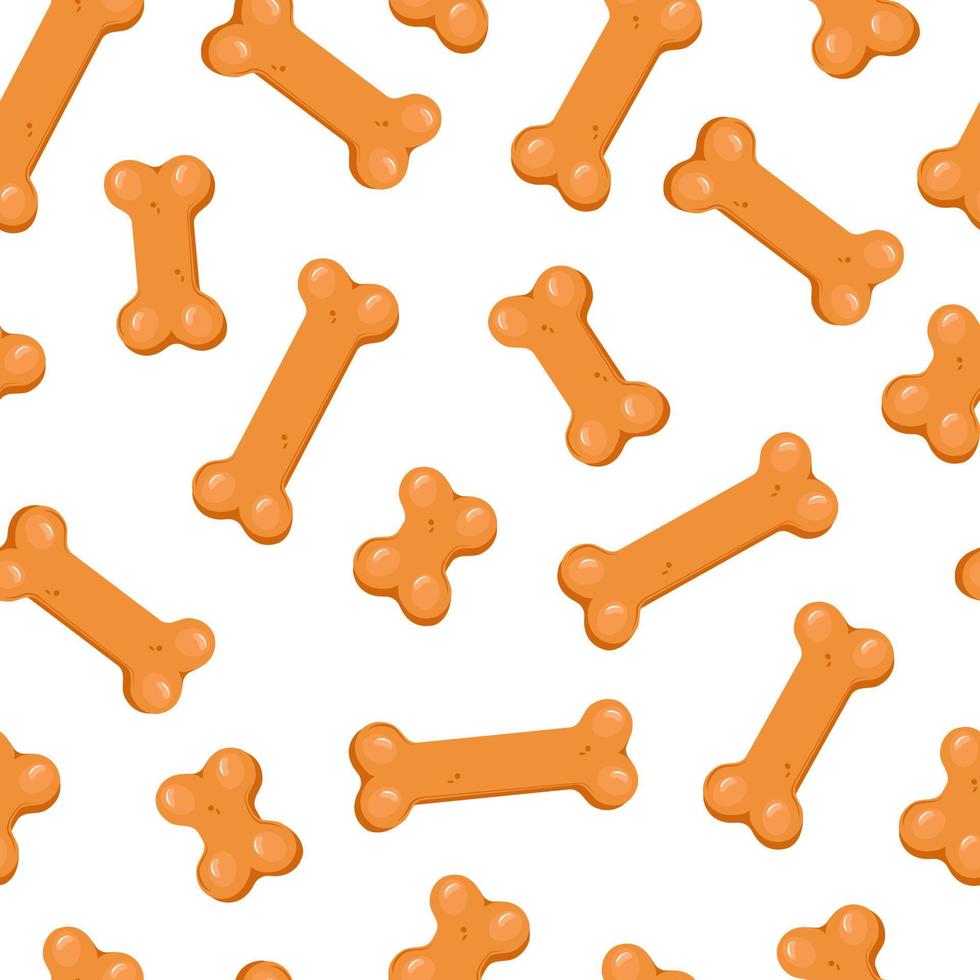 Dog biscuits seamless pattern on a white background. Cookie bone. Suitable for printing on packaging, paper or animal clothing. Vector cartoon illustration.