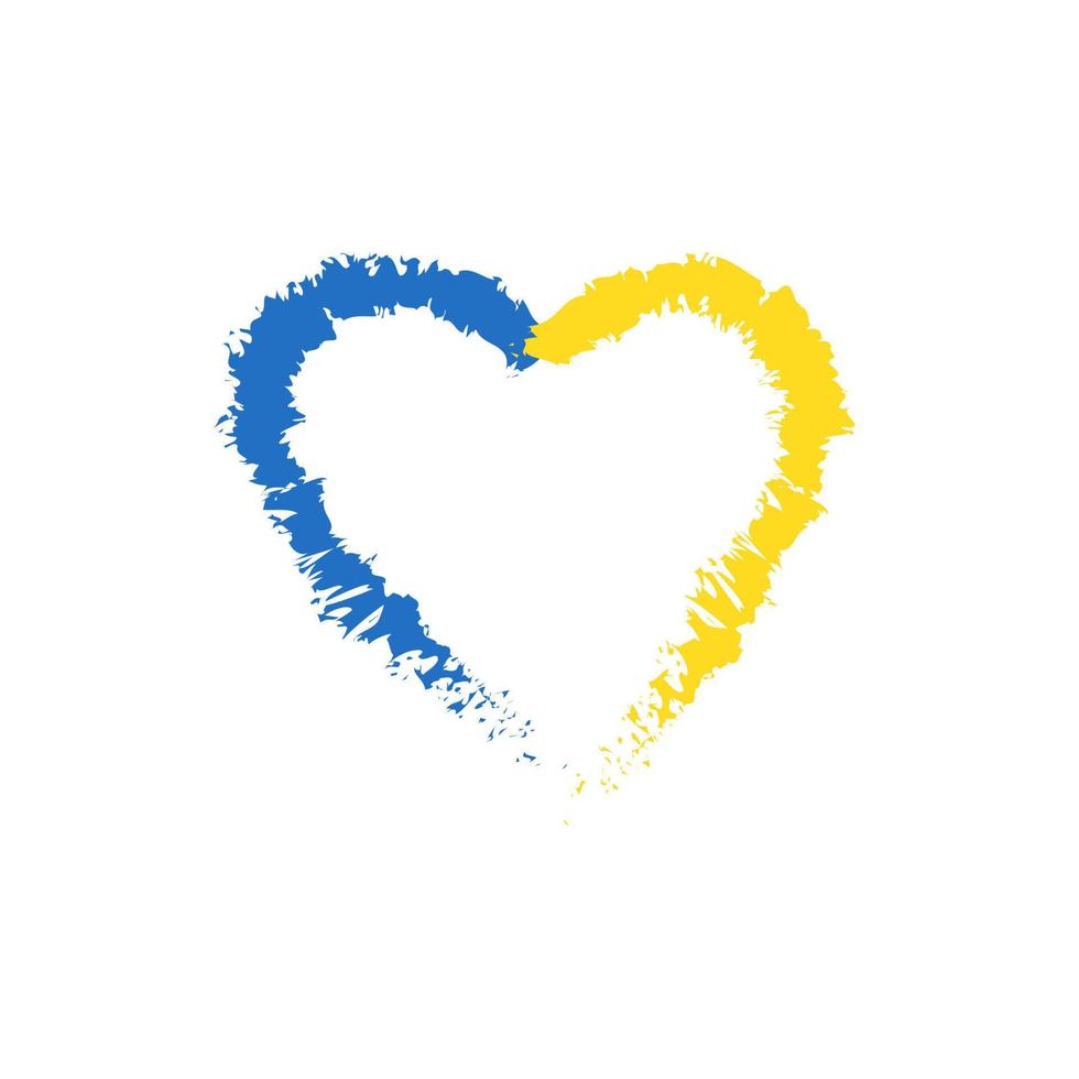 heart shaped ukraine flag vector