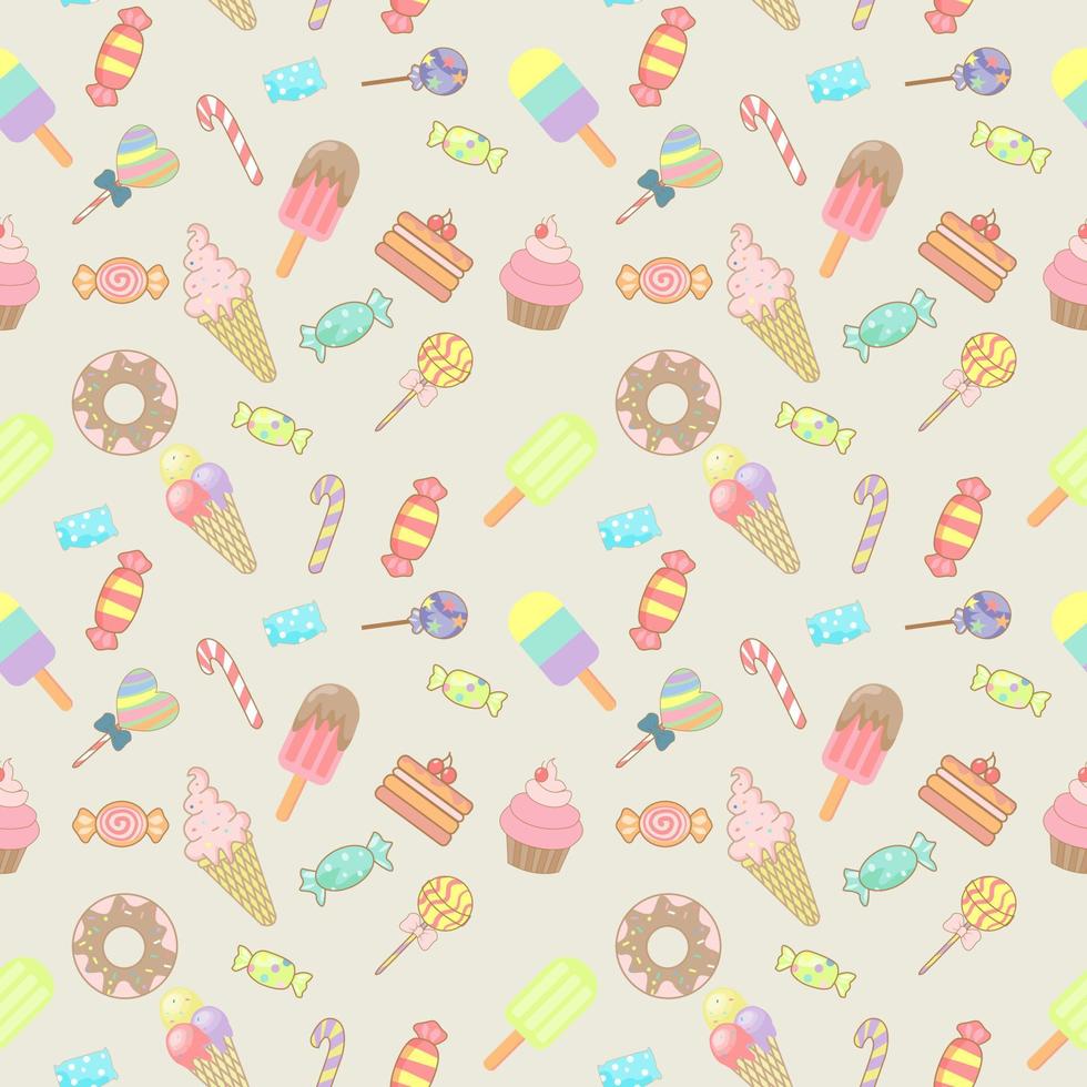 Mix Ice cream seamless pattern Vector illustration