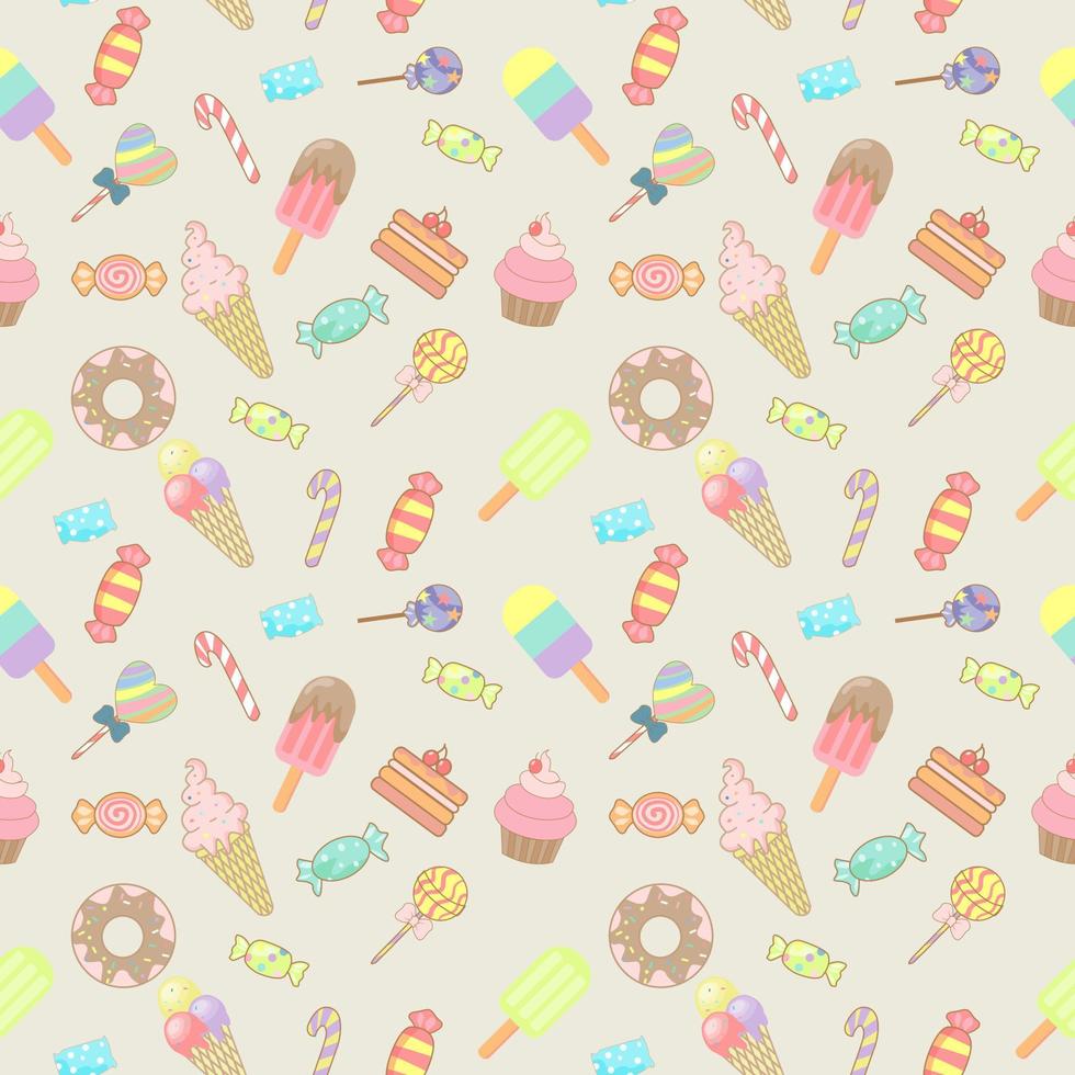 Mix Ice cream seamless pattern Vector illustration