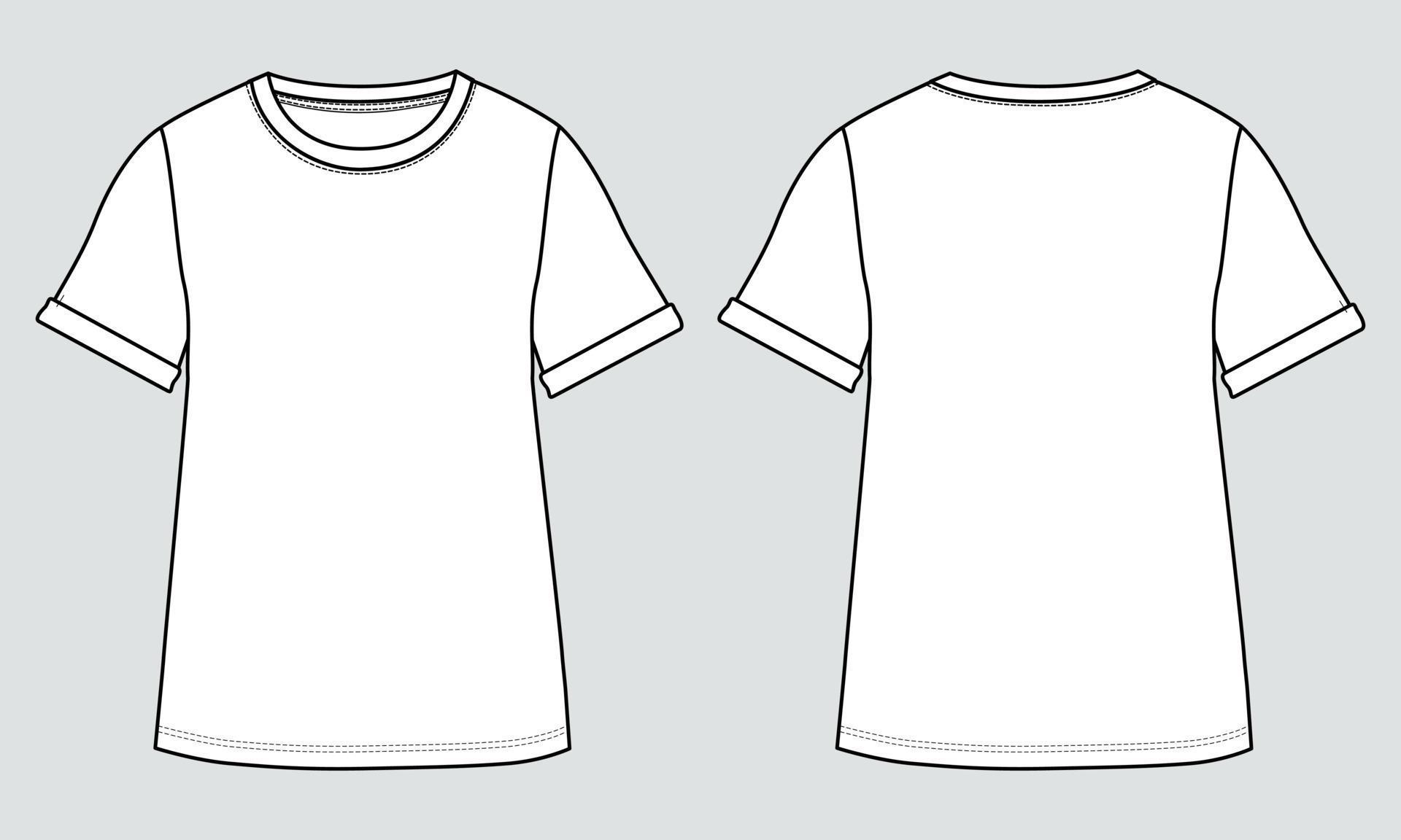 Short Sleeve T shirt Vector illustration template For ladies. 8167089 ...