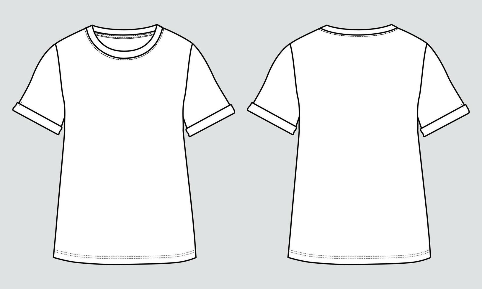 Short Sleeve T shirt Vector illustration template For ladies.