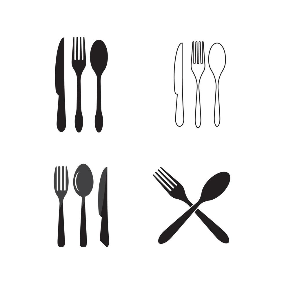 Tenedor cuchara cuchillo icono diseño ilustración vectorial vector