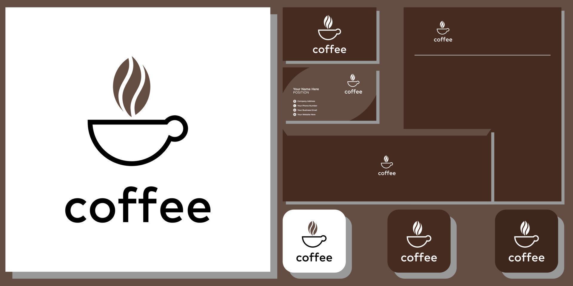 coffee drink mug fresh aromatic template vector