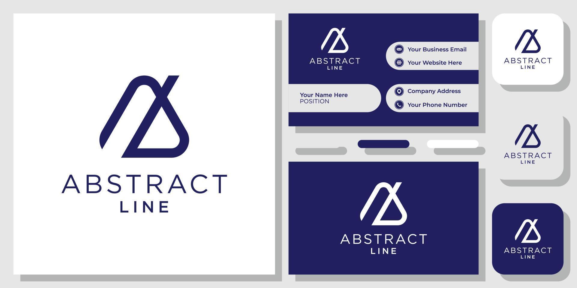 Abstract Line bold minimalist clean simple with business card template vector