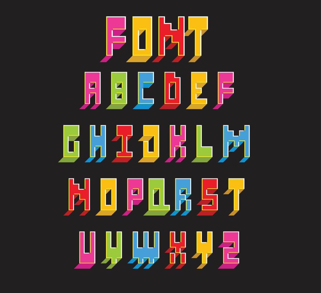 3D block Kids alphabets vector