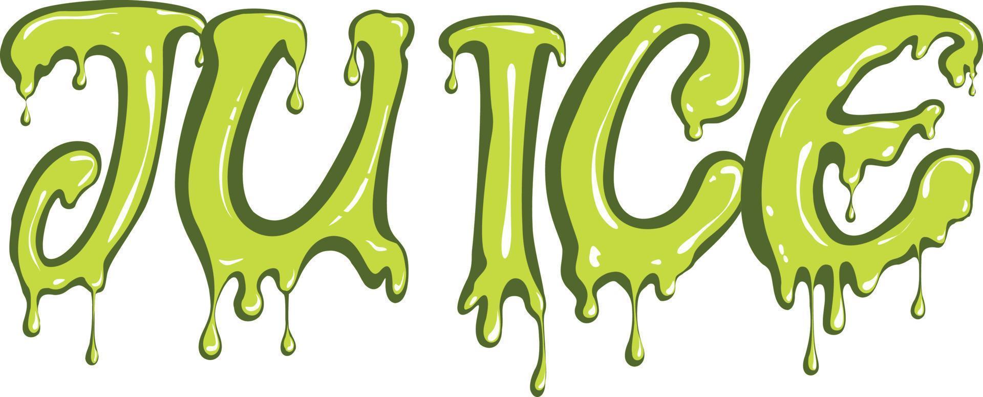 juice text with drip effect vector