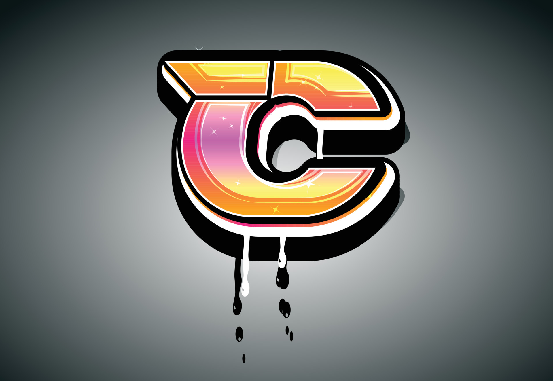 3D C Letter graffiti with drip effect 8167724 Vector Art at Vecteezy