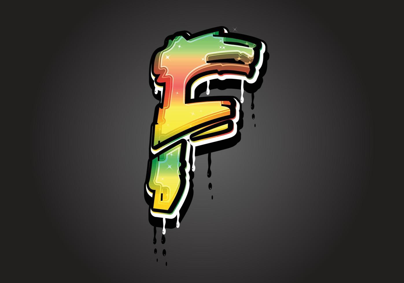 F Brush Letter logo vector