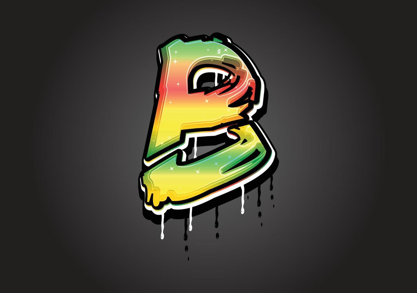 vector de logotipo de letra de pincel b