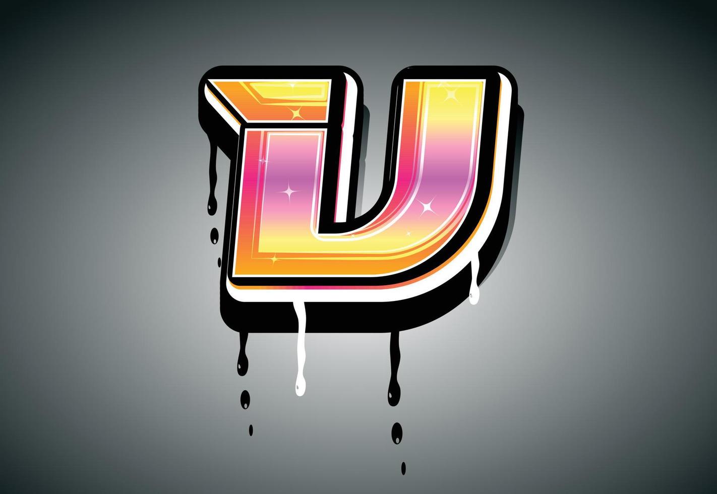 3D Letter graffiti with drip effect vector