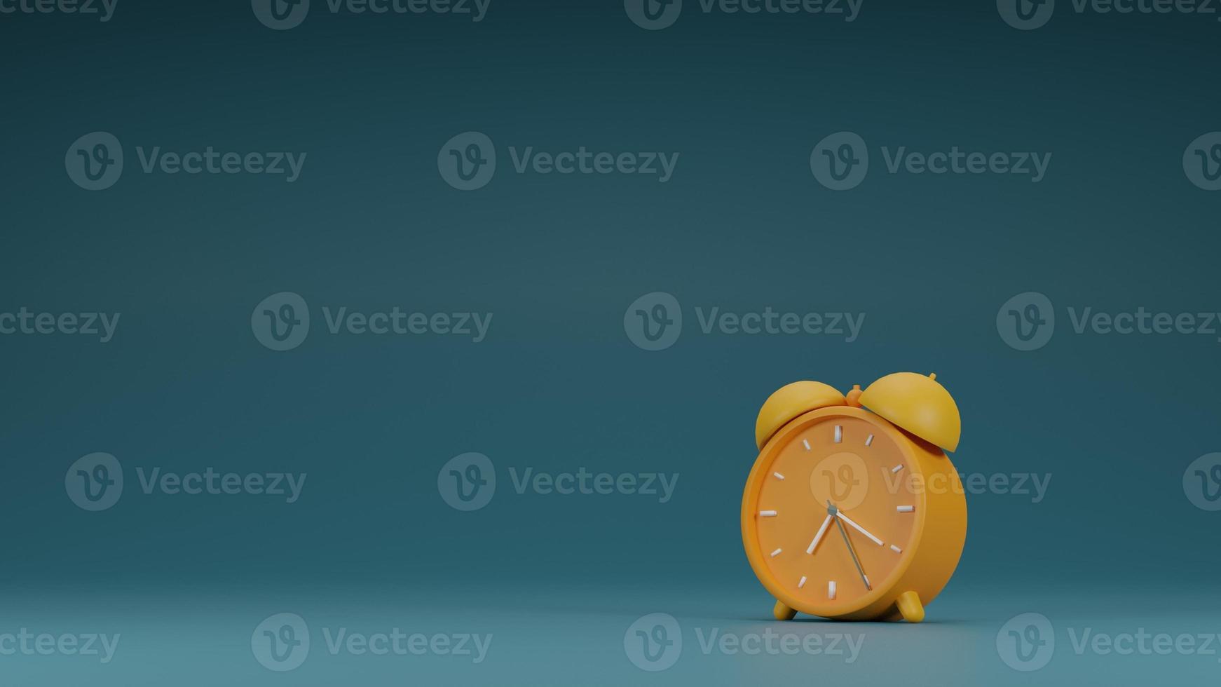vintage ringing alarm clock.alarm clock isolate on background.Minimal pastel template for card,banner,website,Education,Products.3d render illustration. photo