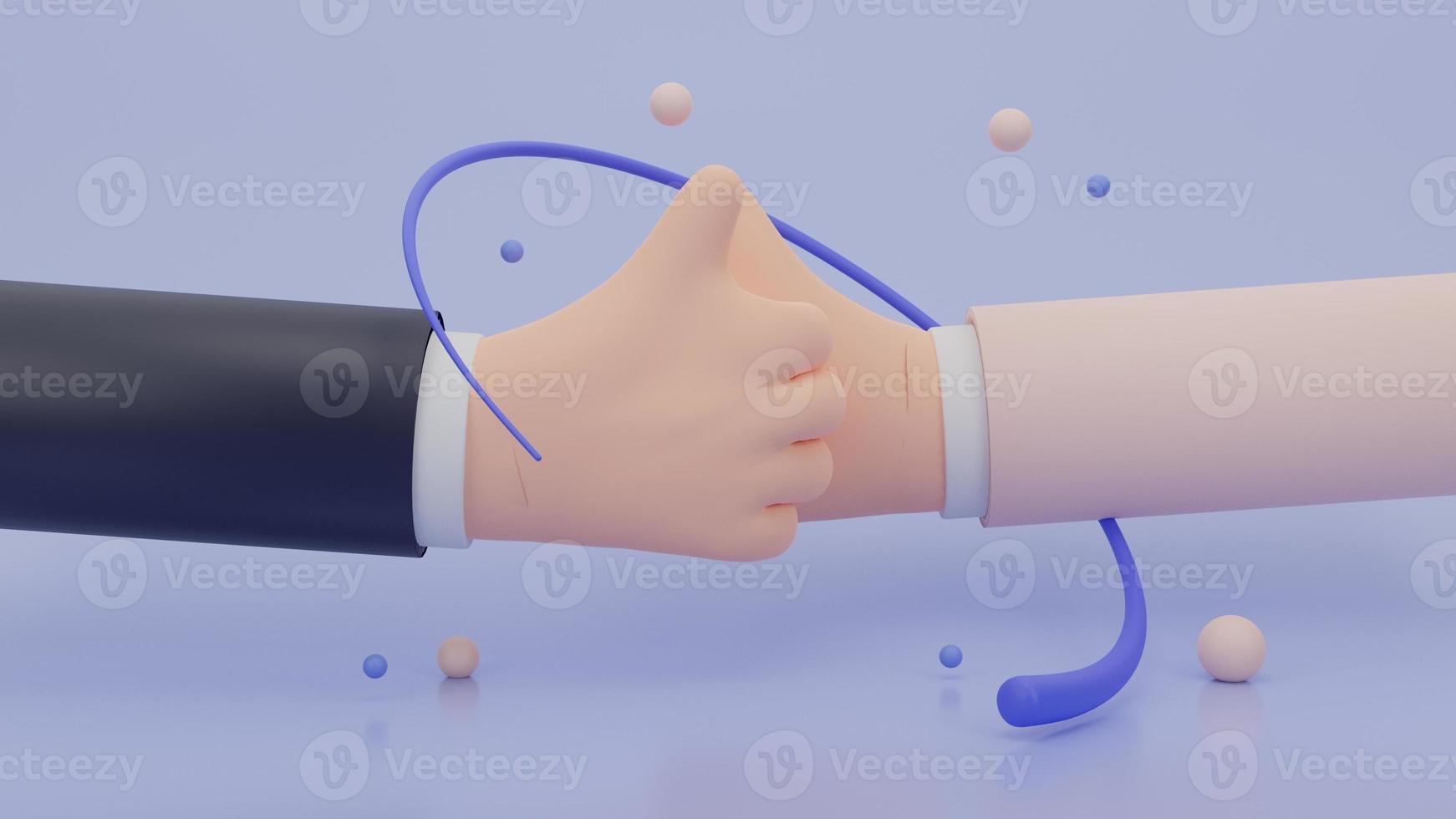 businessman showing thumb up approving choice floating surrounded by circle and ball.hand showing thumbs up, all perfectly, expression showing success working.3D Rendering illustration. photo