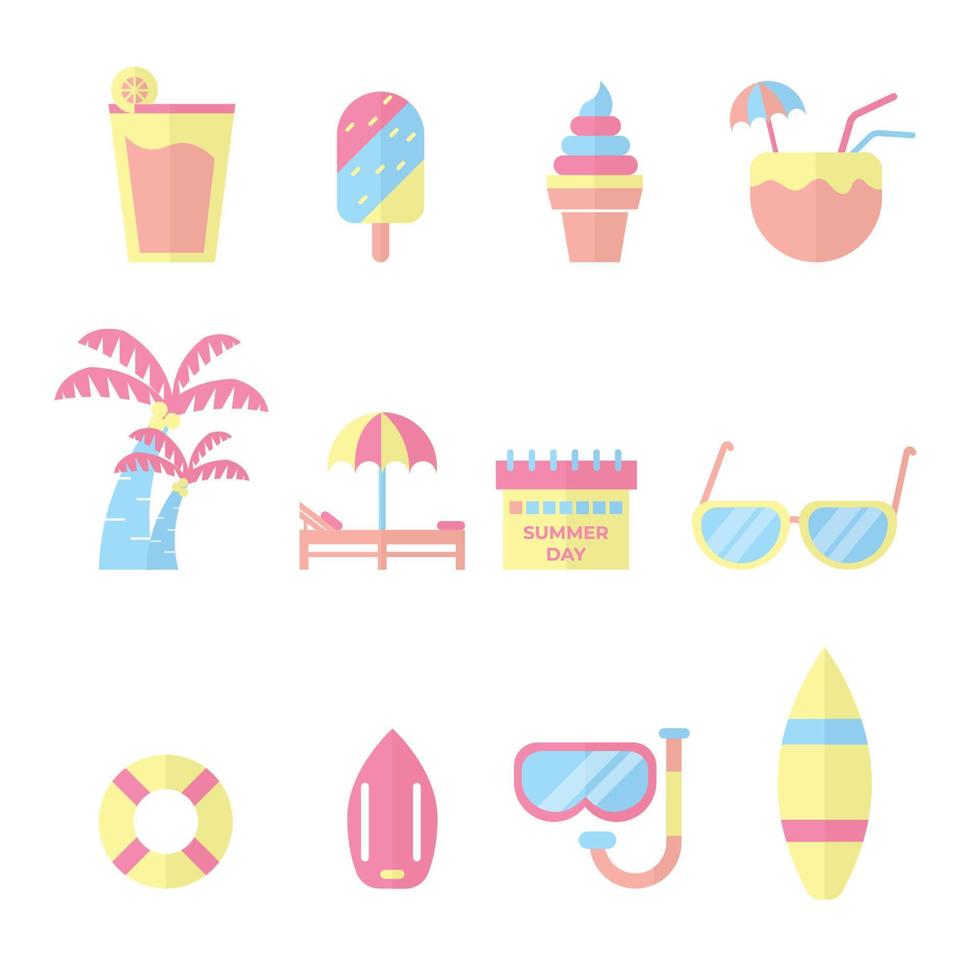 Summer item colorful art design vector