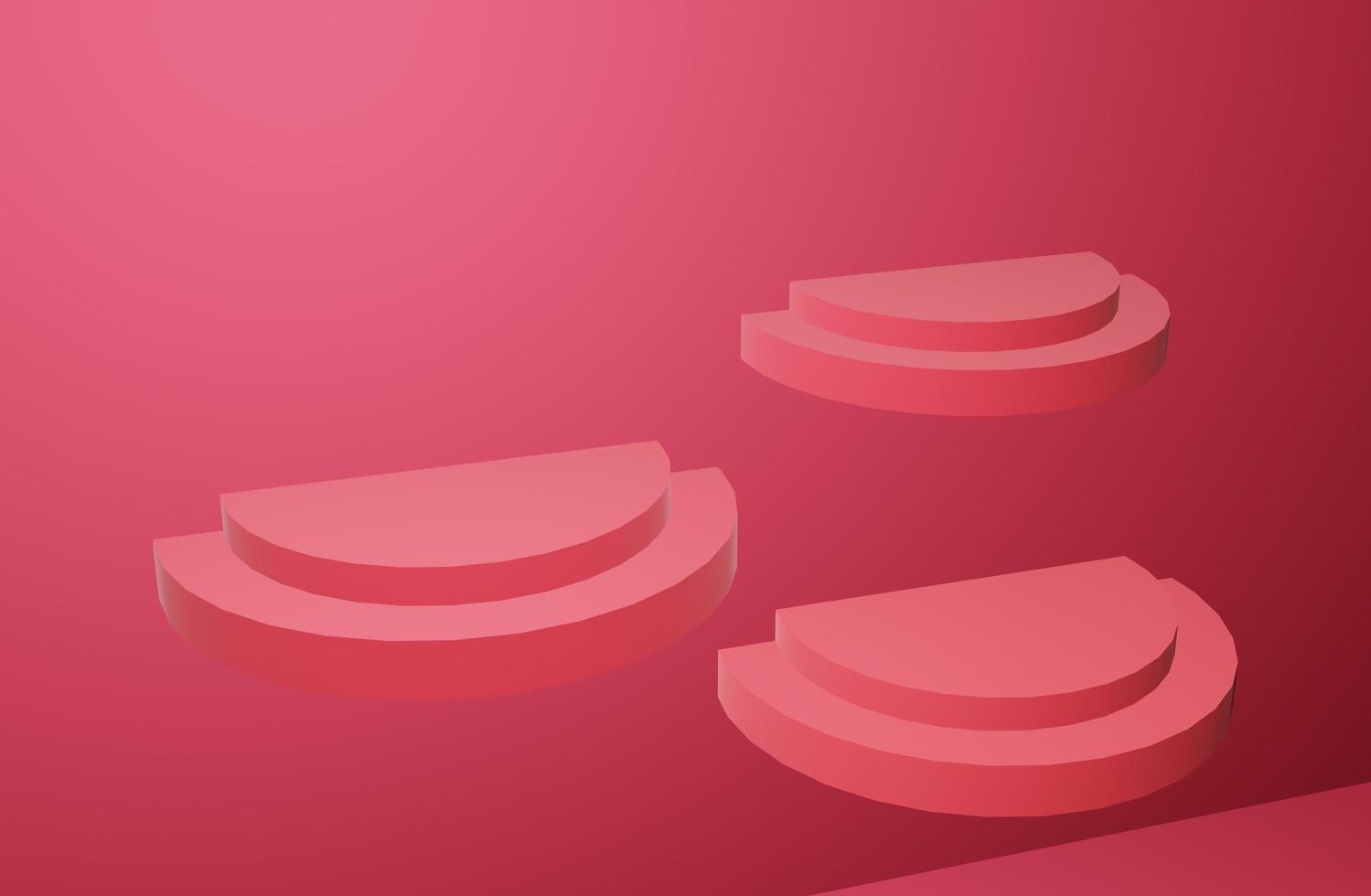 3d rendering of geometry three levels podium for a product stand photo