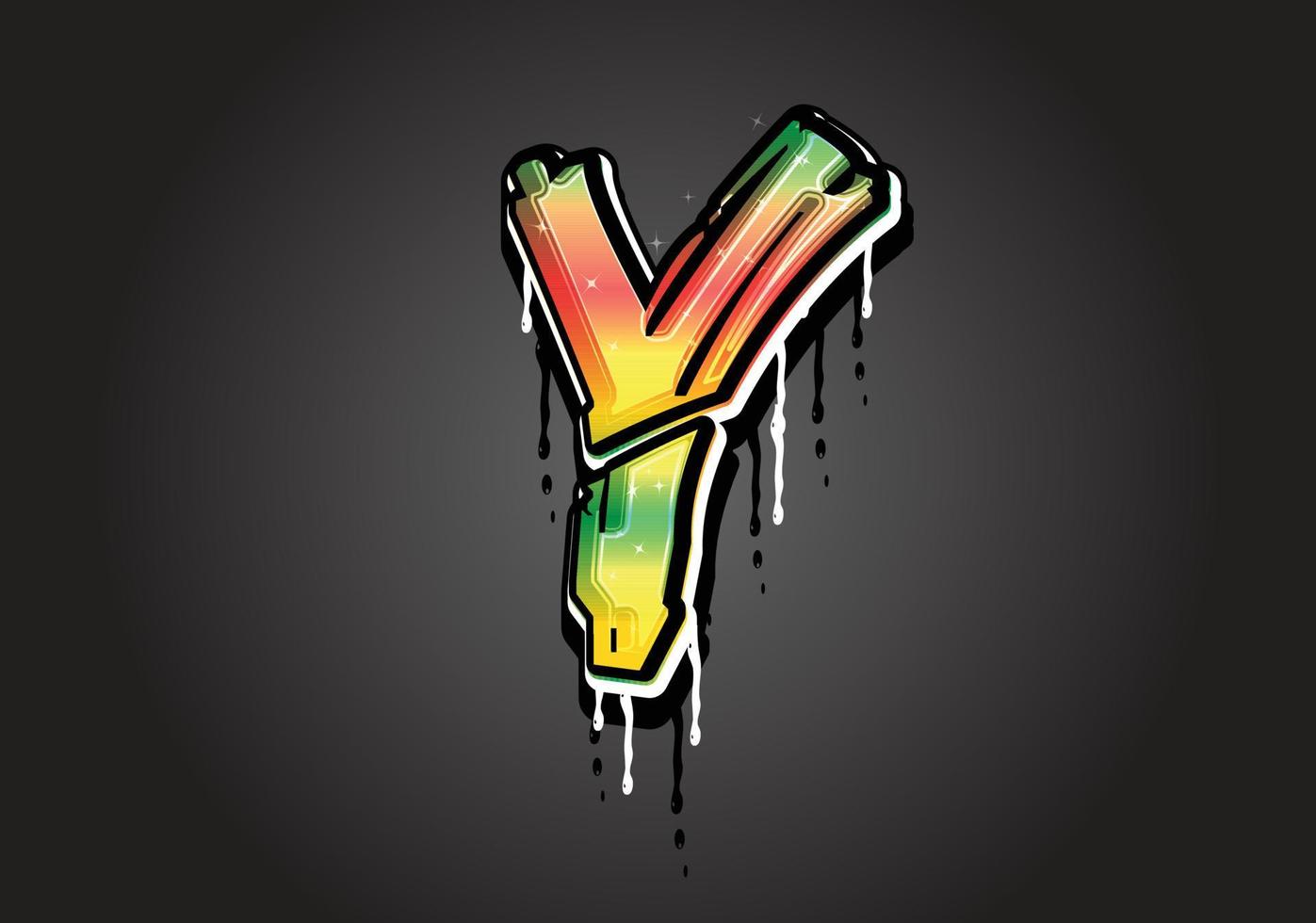 Y Brush Letter alphabet vector
