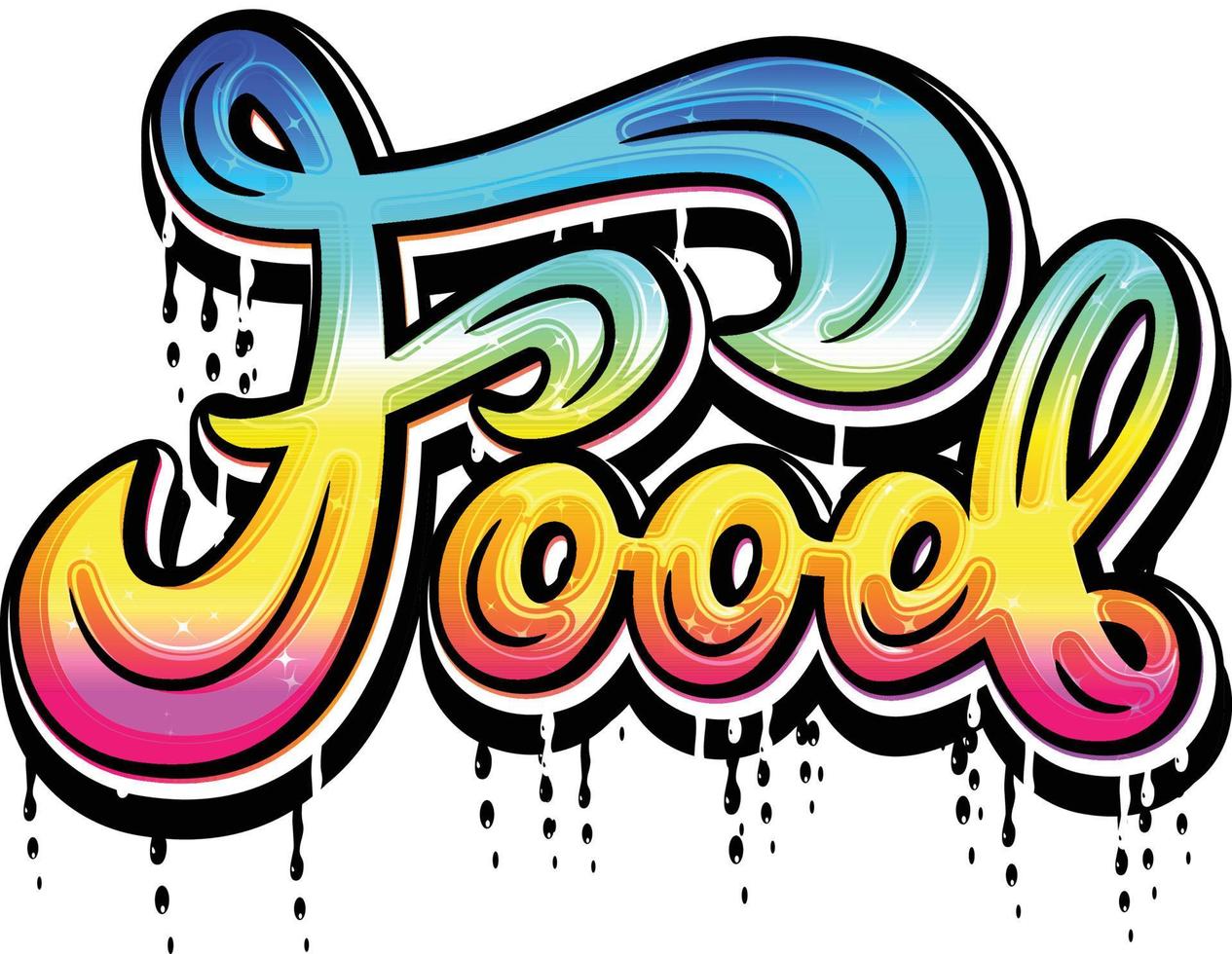food Lettering Topography vector