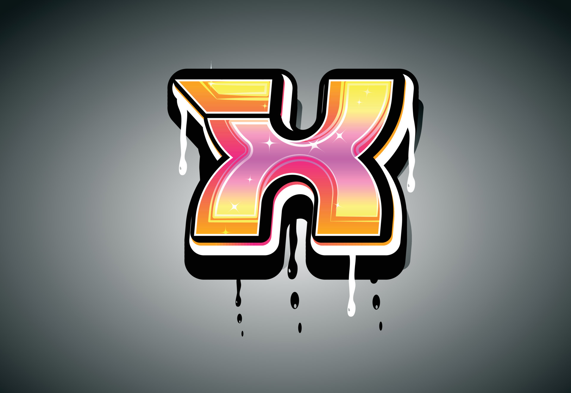 3D X Letter graffiti with drip effect 8168138 Vector Art at Vecteezy