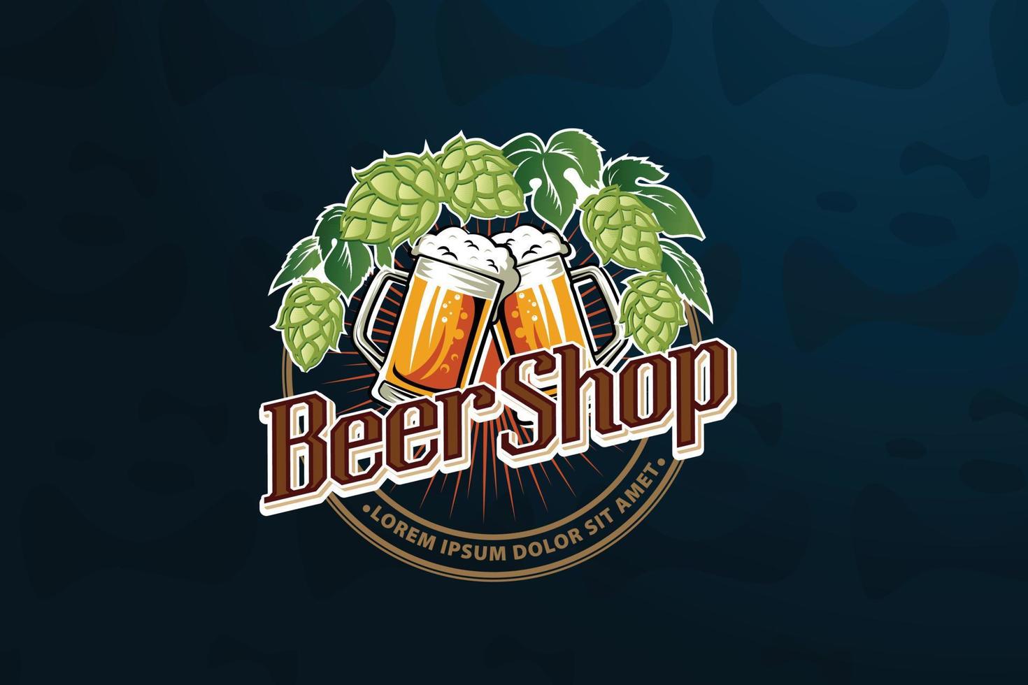 Beer shop logo or label vector